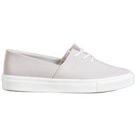 Filippo Stylische Ledersneaker grau
