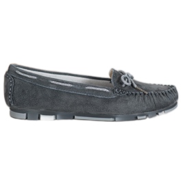 Filippo Leichte Leder-Loafer grau