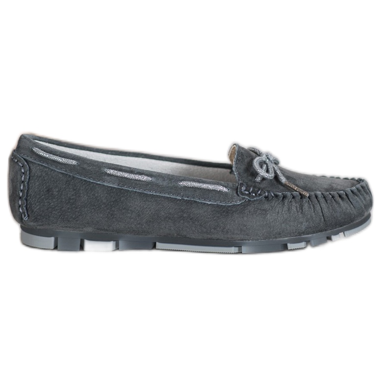 Filippo Leichte Leder-Loafer grau