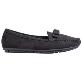 Clowse Durchbrochene Loafer mit Schleife schwarz