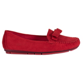 Clowse Durchbrochene Loafer mit Schleife rot
