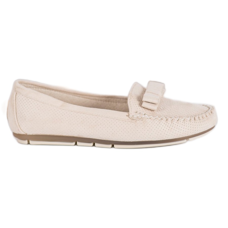 Clowse Durchbrochene Loafer mit Schleife beige