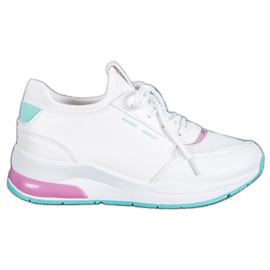 SHELOVET Gebundene Schuhe aus Öko-Leder weiß