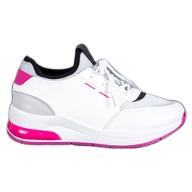 SHELOVET Gebundene Schuhe aus Öko-Leder weiß