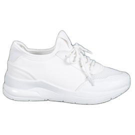 SHELOVET Gebundene Schuhe aus Öko-Leder weiß