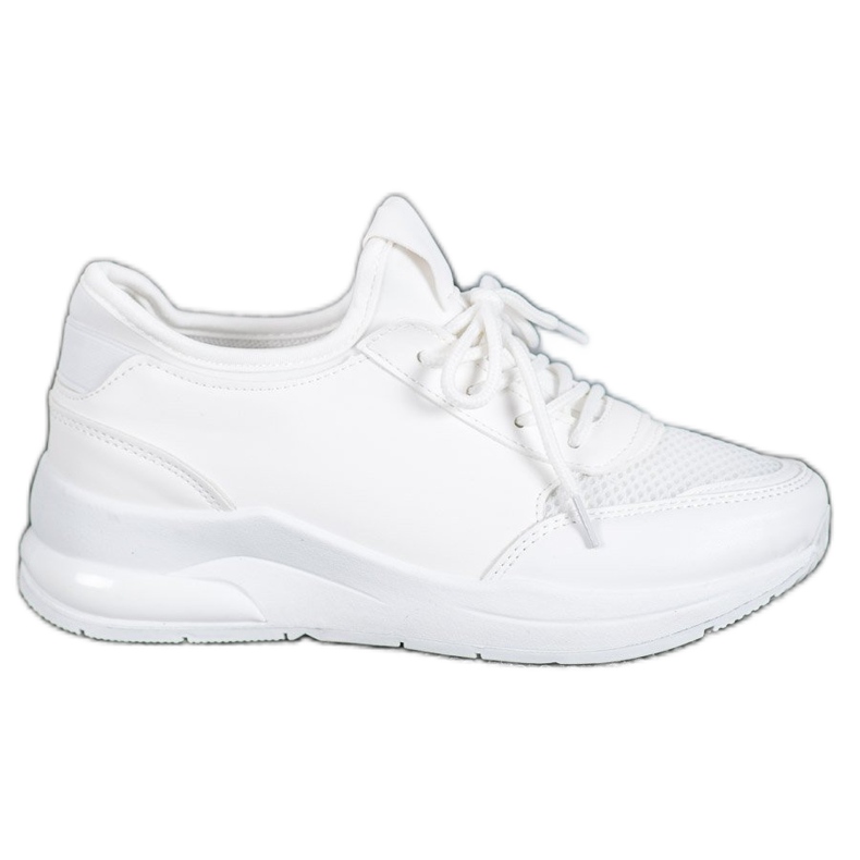 SHELOVET Gebundene Schuhe aus Öko-Leder weiß