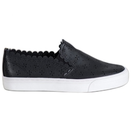 J. Star Slip-On-Sneakers aus Öko-Leder schwarz
