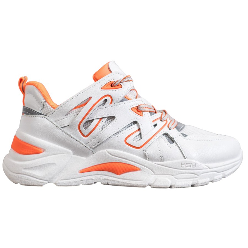 Small Swan Bequeme Sneakers aus Öko-Leder weiß orange