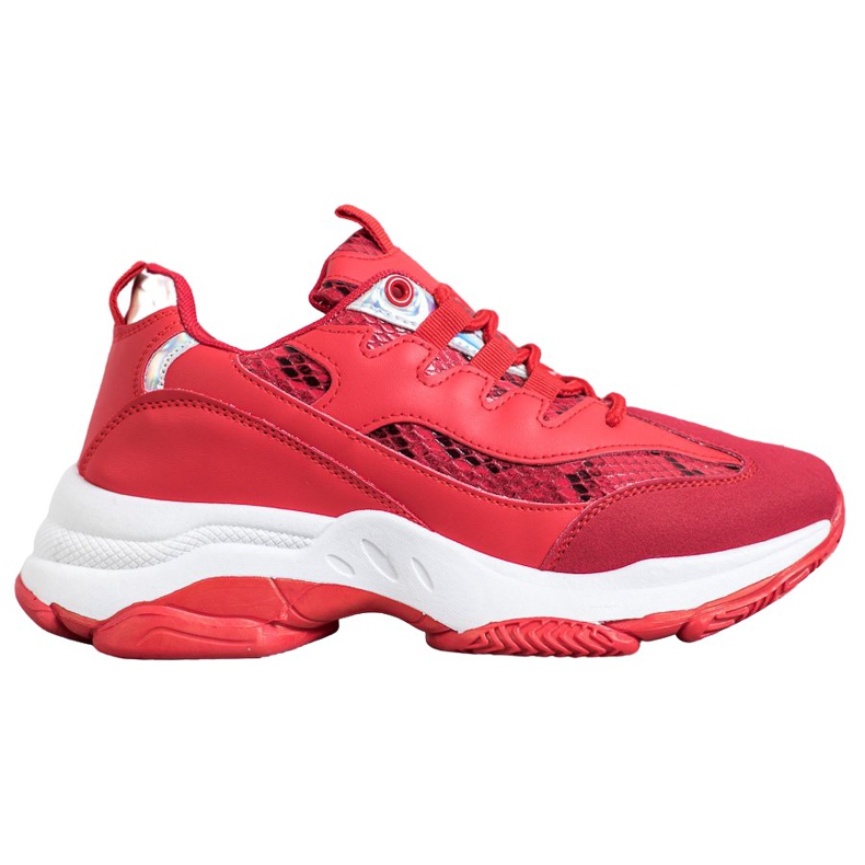 SHELOVET Plateau-Sneaker mit Schlangenprint rot