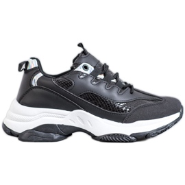 SHELOVET Plateau-Sneaker mit Schlangenprint schwarz