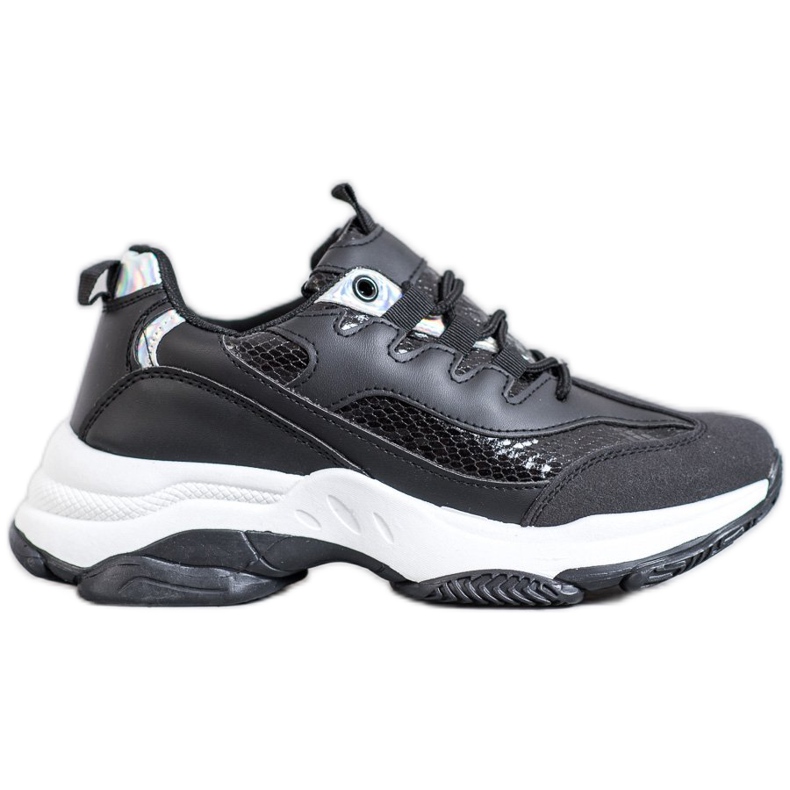 SHELOVET Plateau-Sneaker mit Schlangenprint schwarz