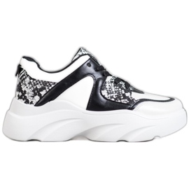 Weide Modische Sneakers aus Öko-Leder weiß schwarz