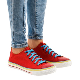Rote klassische niedrige Sneakers W03