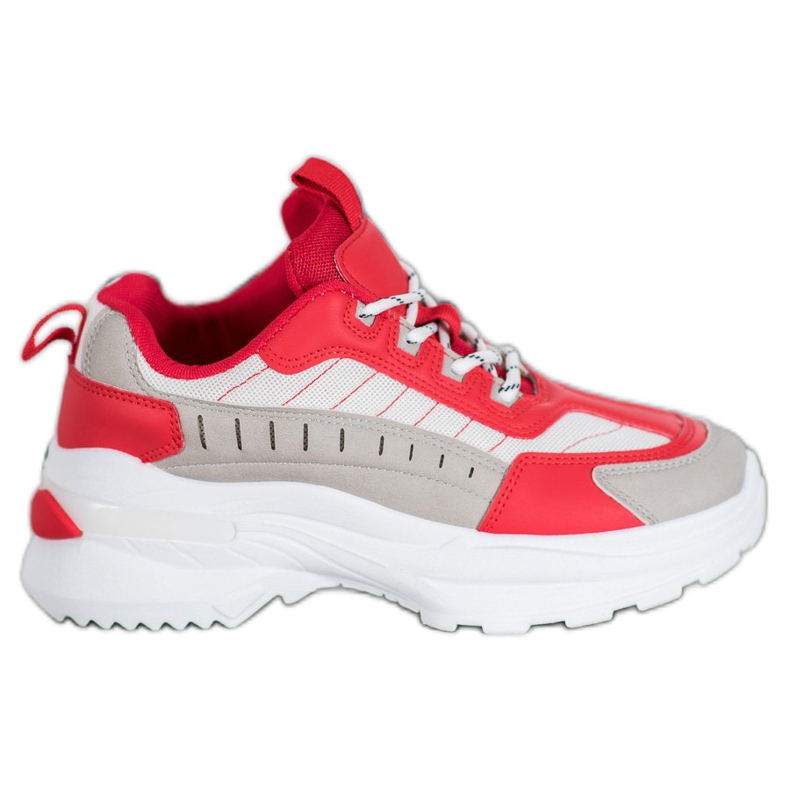 SHELOVET Modische Schuhe auf der Plattform rot mehrfarbig