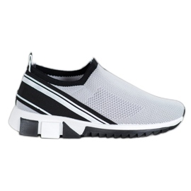 SHELOVET Slipper mit Mesh grau