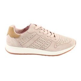 American Club AA06 Ledersportschuhe beige pink
