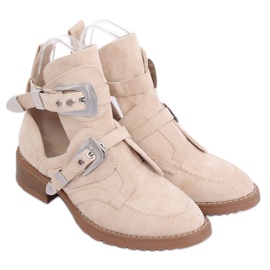 Cut out beige Stiefel ZE01P Beige