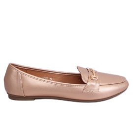9F176 Champagner Metallic Mokassins rosa