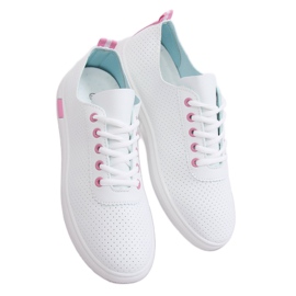 Sneakers zum Schnüren in Weiß und Rosa BB77 Fushia