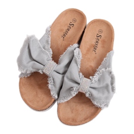 Graugrau BG60P Graue Hausschuhe mit Kork