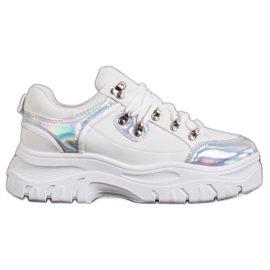 Weide Weiße Schuhe mit Holo-Effekt