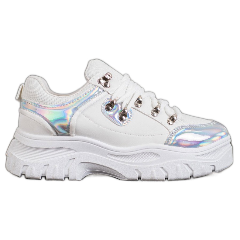Weide Weiße Schuhe mit Holo-Effekt