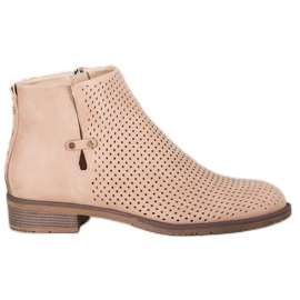 VINCEZA leichte durchbrochene Stiefel braun