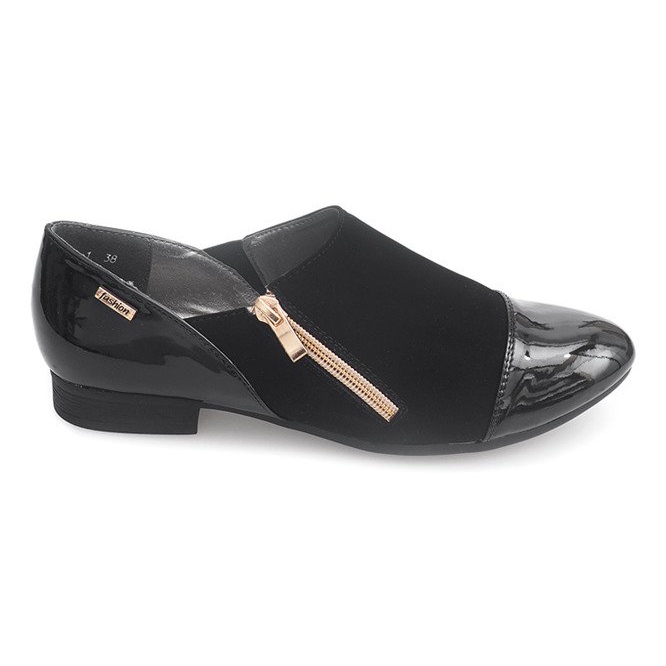 Klassische Schuhe Mit Reißverschluss 2060A Schwarz