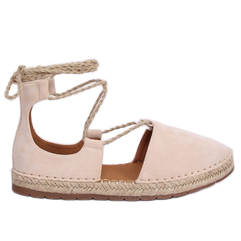 Espadrilles mit Knöchel gebunden beige JH97P Beige