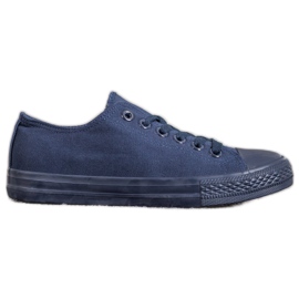 SHELOVET Marineblaue Textil-Sneakers