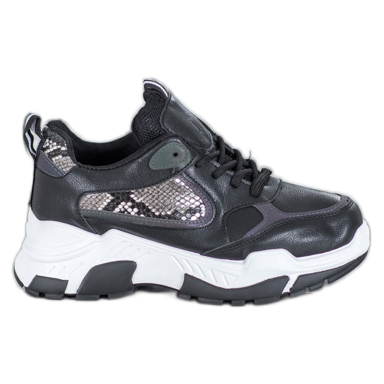 Bella Paris Turnschuhe aus Öko-Leder schwarz mehrfarbig