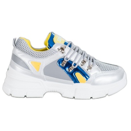 Bella Paris Fashion Sneakers mit Mesh grau mehrfarbig