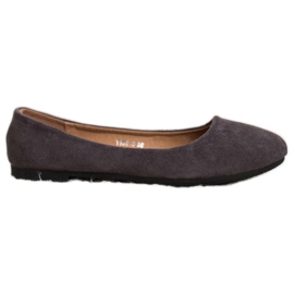 Diamantique Klassische Ballerinas aus Wildleder grau