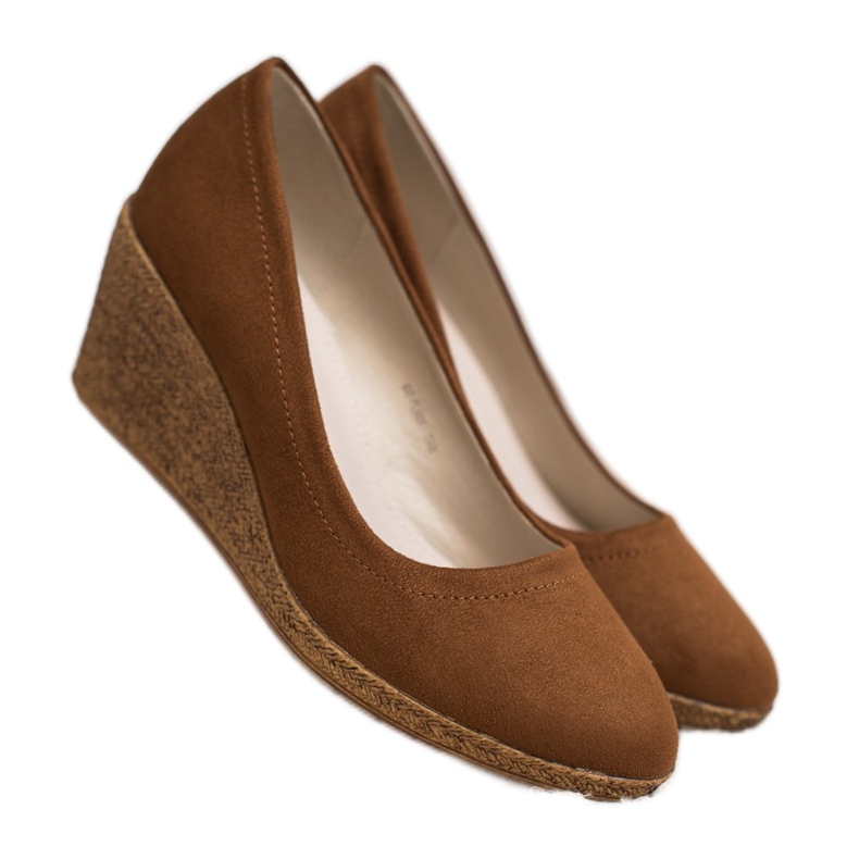 Goodin Klassische Ballerina mit Keilabsatz braun