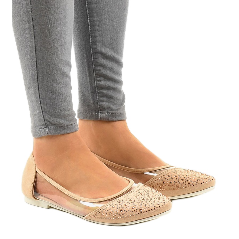 Beige transparente Ballerinas B06-11