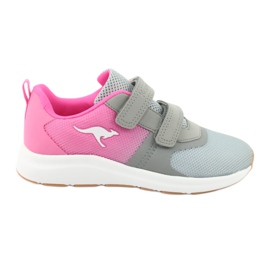 KangaROOS Klett-Sportschuhe 18506 grau / neonpink rosa