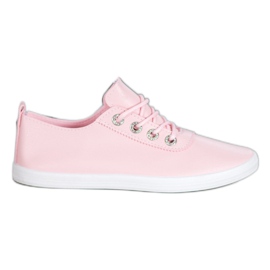 SHELOVET Stilvolle Sneaker mit Öko-Leder rosa