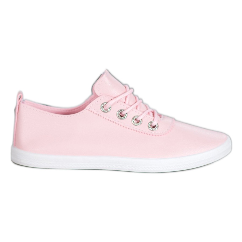 SHELOVET Stilvolle Sneaker mit Öko-Leder rosa