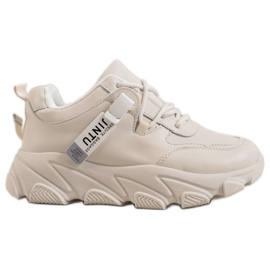 Bella Paris Beige Sneakers zum Schnüren