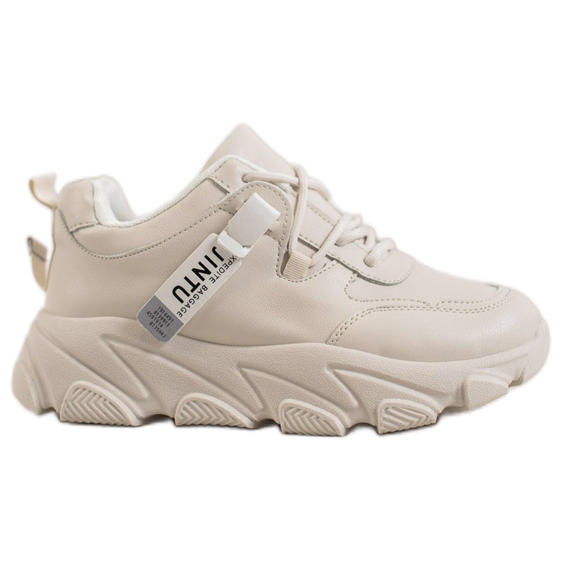 Bella Paris Beige Sneakers zum Schnüren