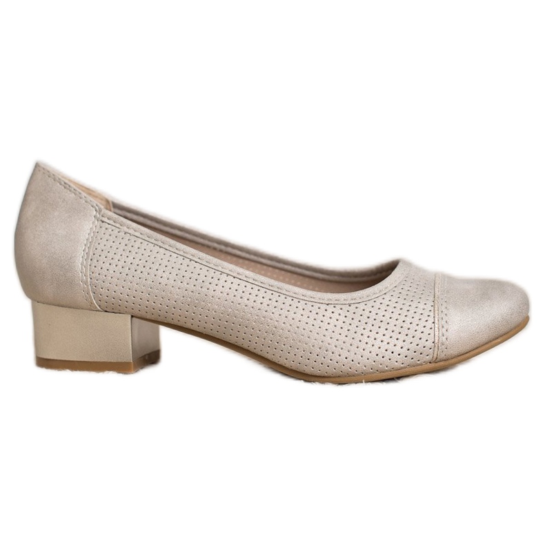 Goodin Durchbrochene Pumpen auf einer Säule braun gelb