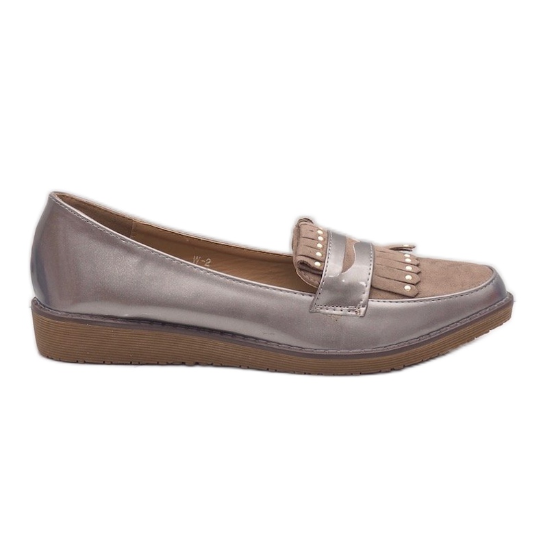 Khaki lackierte Keilschuhe W-2 grün