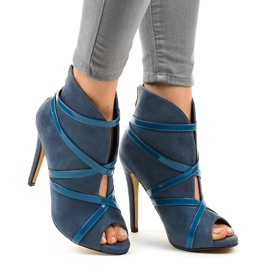 Blaue Wildleder High Heels SY-20