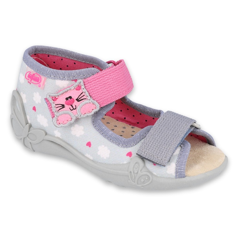 Befado gelb Kinderschuhe 342P009 rosa grau