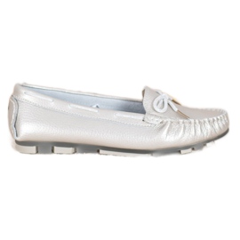 Filippo Leichte Leder-Loafer grau