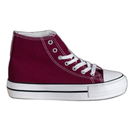 SHELOVET Hohe Textil-Sneakers rot