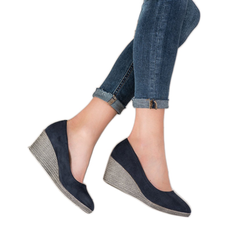 Goodin Klassische Ballerina mit Keilabsatz blau