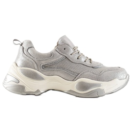 Goodin Leder Turnschuhe mehrfarbig grau