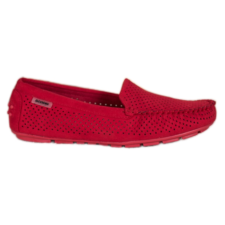 Goodin Durchbrochene Loafer mit Wildleder rot