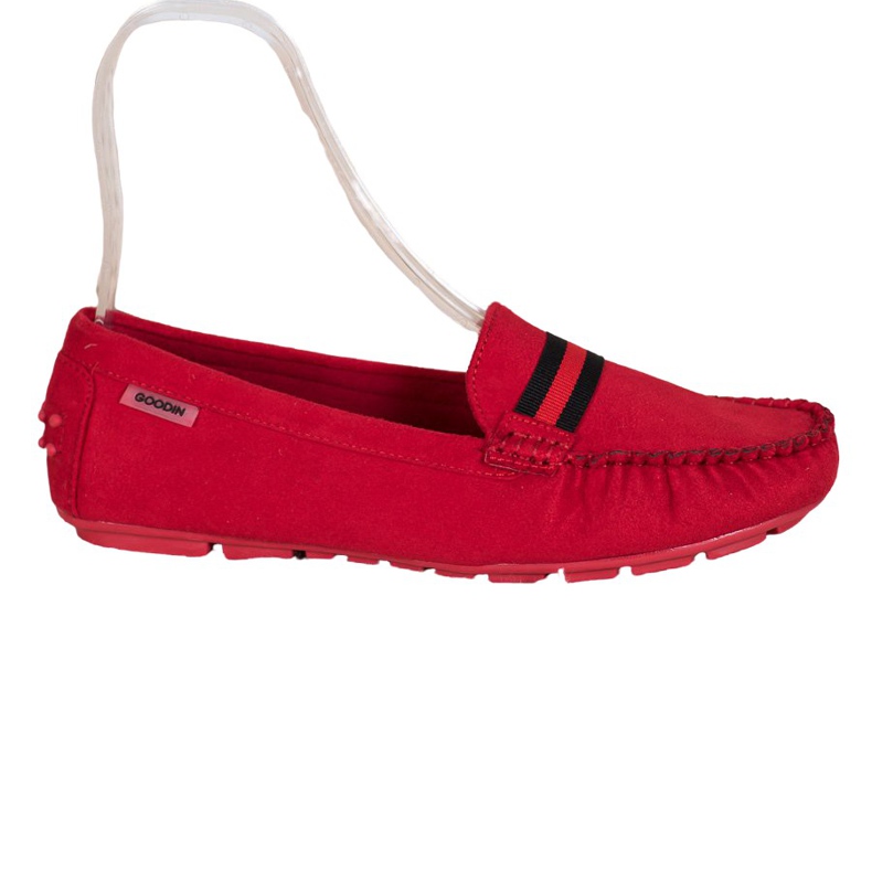 Goodin Wildleder-Loafer mit Gürtel rot